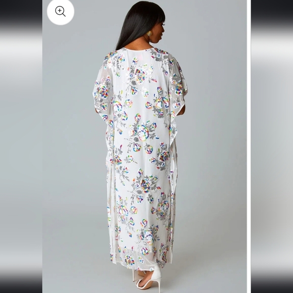 BUDDY LOVE,  Atlas Sequin Caftan Maxi Dress, White Sangria, Size Medium - NWT - Picture 5 of 14